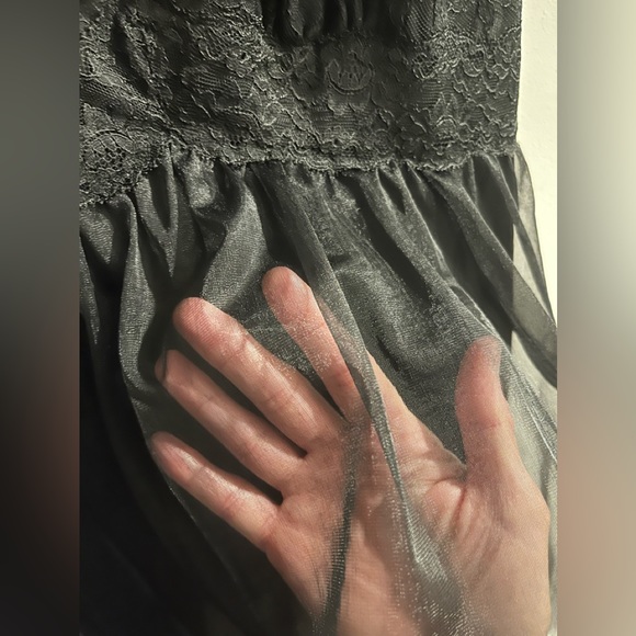 Vintage VANITY FAIR Sheer Overlay Spaghetti Straps Negligee Nightie Party Dress - Picture 6 of 13